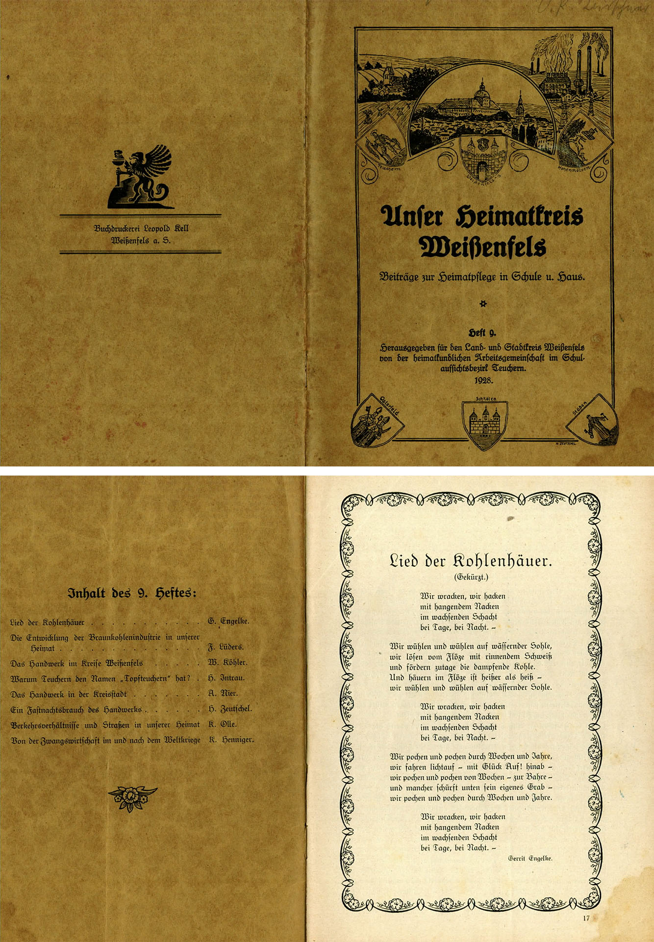 Unser Heimatkreis Weißenfels - Heft 9 / 1928 - Beiträge zur Heimatpflege - Land- und Stadtkreis Weißenfels